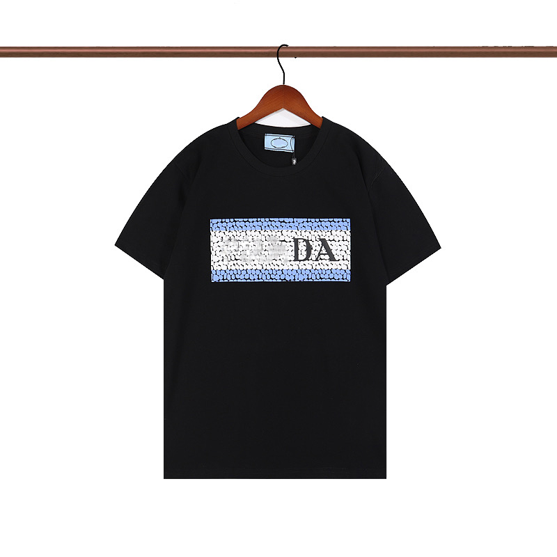 

Designer Men's T-shirts Herren Womens Reine Baumwolle Top Marken Stickerei mit kurzen Ärmeln Trend der klassischen kurzärmligen Top Slim atmungsaktive Größe S-XXL, Champagne