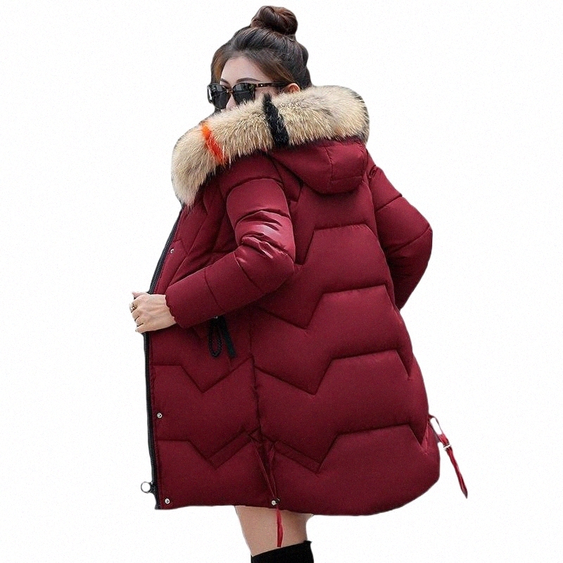 

2019 New Arrival Winter Jacket Women High Quality Fur Hooded Long Female Coat Outwear warm Thicken Womens Parka Abrigo mujer L72n#, Beige