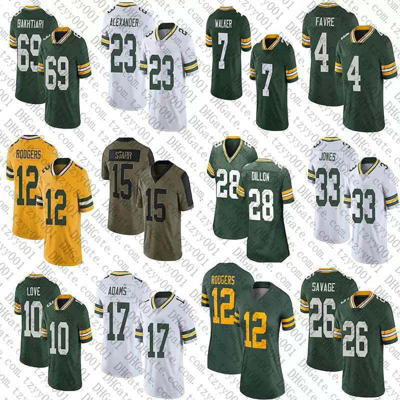 

7 Quay Walker 12 Aaron Rodgers 33 Jones 69 David Bakhtiari Custom Football Jerseys Devonte Wyatt Robert Tonyan 18 Randall Cobb AJ Dillon Jaire Alexander Allen Lazard, Womens