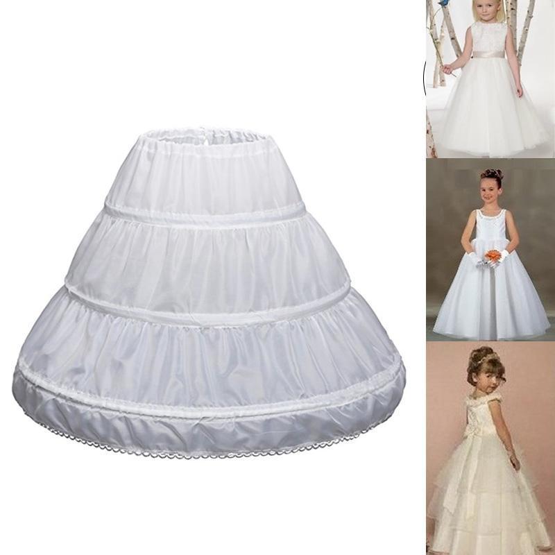 

Skirts Ly 1 Pcs Children Kids Girl Petticoat Pannier Skirt 3 Hoops For Wedding Dress Party, White