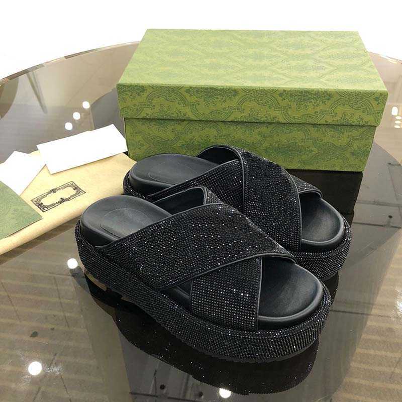 

2022 Classic Platform Slippers Designer Womens Letter Mules Summer Sheepskin Heel Height 5.5cm Beach Shoes Retro Slides Loafers Rubber, Black a