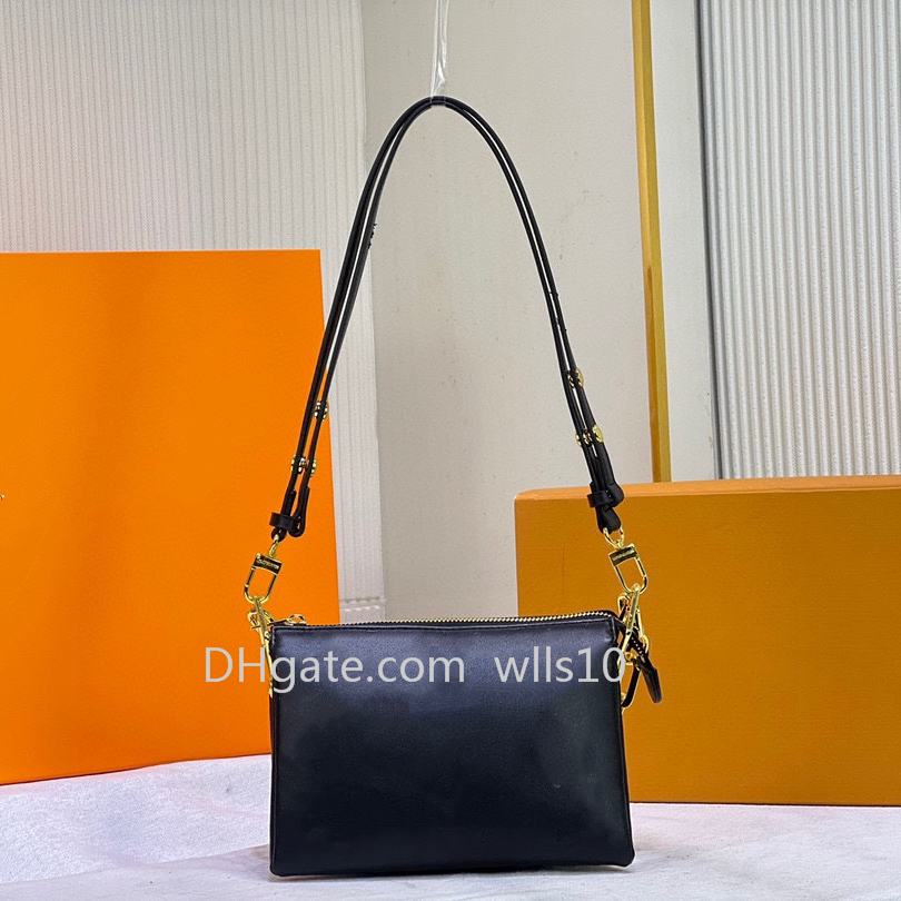 

Luxury Designer Bag Woman Handbag High Quality Cross Body Messenger Chain zipper Purse Crossbody clutch fashion lady embossed flower 59598 shoulder bags Handbags, Black