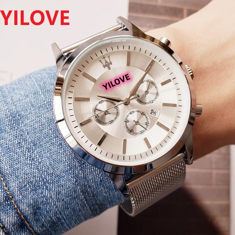 

Top Brand Mens Sports Wristwatches 43mm montre Japan Quartz movement Chronograph Stainless Steel Waterproof birthday gifts Wristwatches orologi da uomo di lusso, As pic