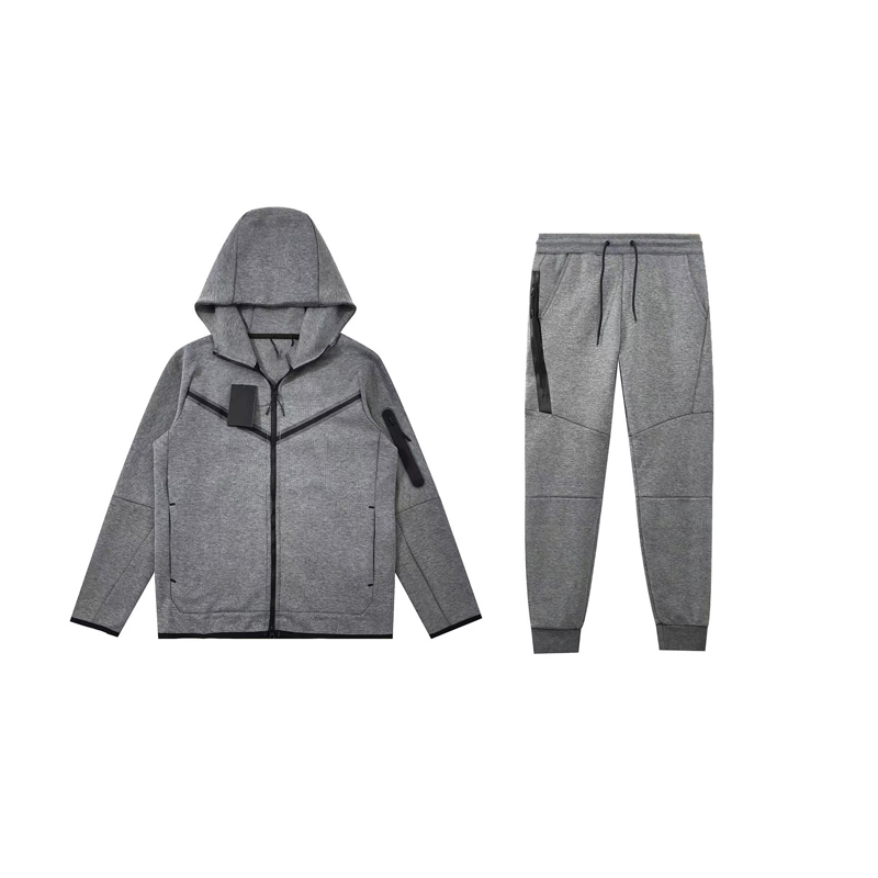 

Designer jogging suit men 2 piece set tech fleece zipper Tracksuits ensemble couples same style fashion long sleeves suits piece slim fit Size M-XXL, Gray