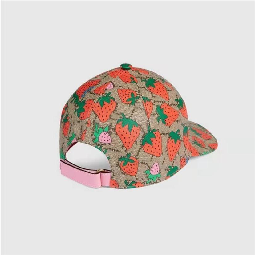 

Classic Letter Strawberry print baseball cap Women Famous Cotton Adjustable Skull Sport Golf Ball caps Curved high quality cactus 318D, Bucket hat
