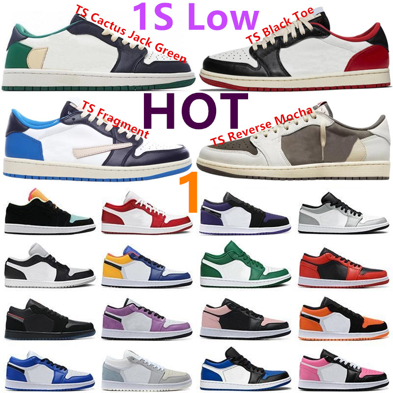 

Reverse Mocha 1 1S Low Cactus Jack Green Basketball Shoes White Brown Red Gold Banned UNC Court Purple Black Toe Panda Crimson Tint Sports Trainer Designer Sneakers, 1s low game royal