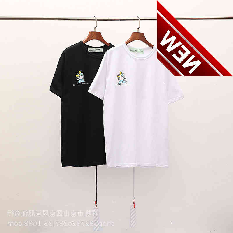

Off Fashion T-shirts 50%discount Style White Brand Simpson Print Short Sleeve T-shirt European Version Large Size Loose Men and Women t Factory