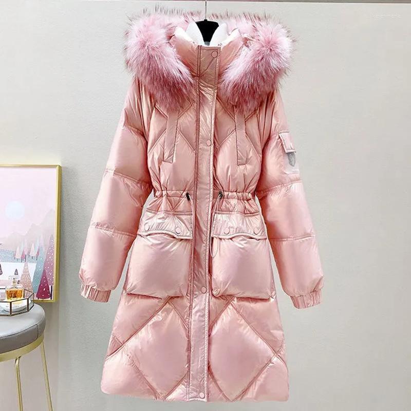 

Women' Down & Parkas 2022 Coats Loose Gloosy Waterproof Cotton Parka Winter Thick Mid-Length Hooded Padded Jacket Women Kare22, Beige