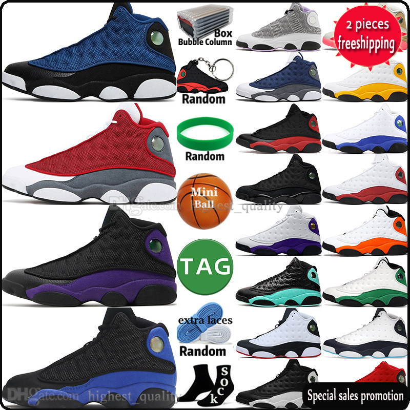 

2022 Brave Blue Del Sol Red Flint Bred Hyper Royal 13 13s Mens Basketball Shoes Houndstooth Black Cat Cap And Gown Lakers Chicago Obsidian Men NB, 49