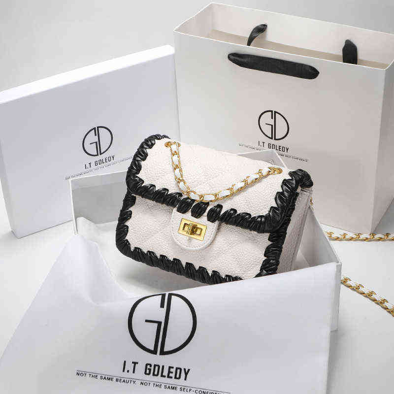 

Hong Kong Itgdledy Leather White Chain Bag New Fashion Small Fragrance Manual Messenger Bag Female220614, Milk tea color hong kong brand