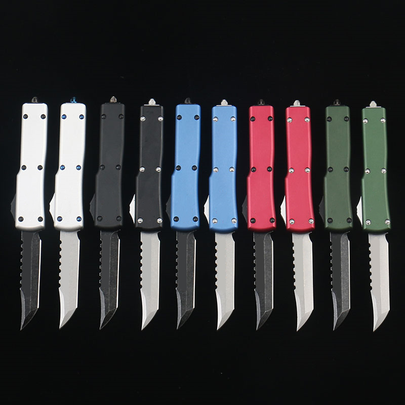 

High quality three colors Mini UTX70 automatic knives D2 steel Blade 6061-T6 Aviation aluminum alloy handle Outdoor camping survival EDC tool Combat tactical knife