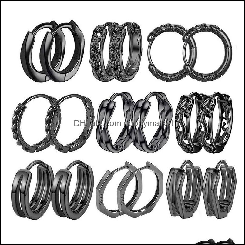 

1 Pair Ear Buckle Earrings For Men/Women Punk Geometric Simple Auspicious Totem Hip-Hop Pop Jewelry Gifts Fashion Accessories Drop Delivery