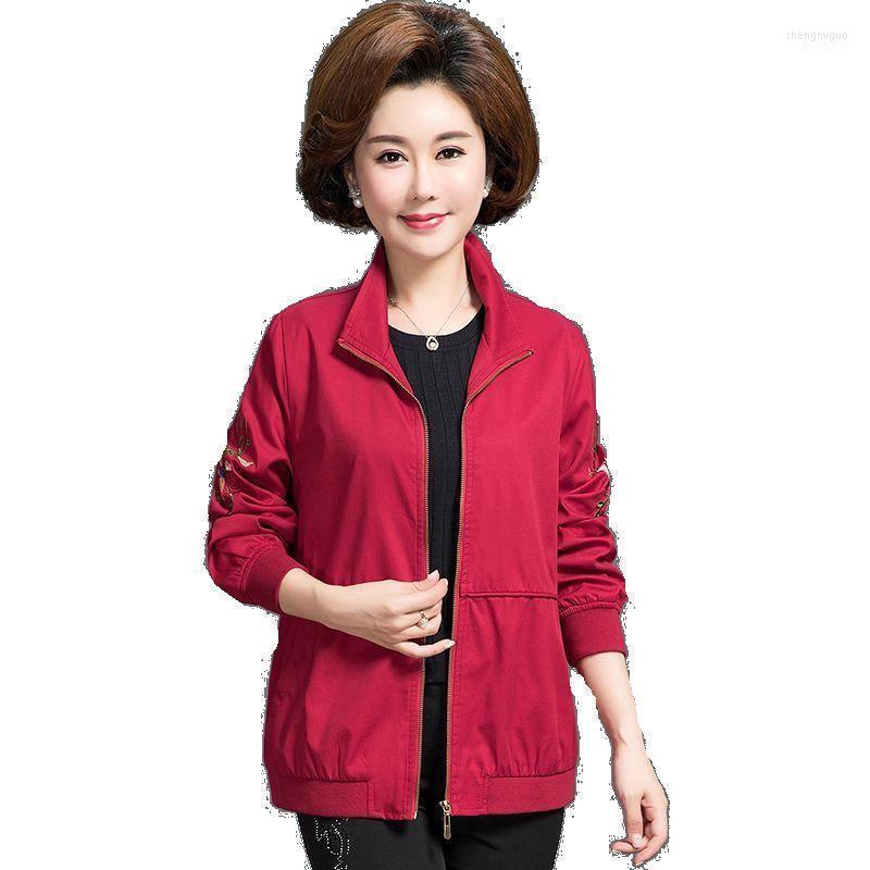 

Women's Jackets 2022 Middle-Aged Women Windbreaker Spring Autumn Bomber Jacket Coat Zipper Leopard Plus Size Casual Outerwear & Coats