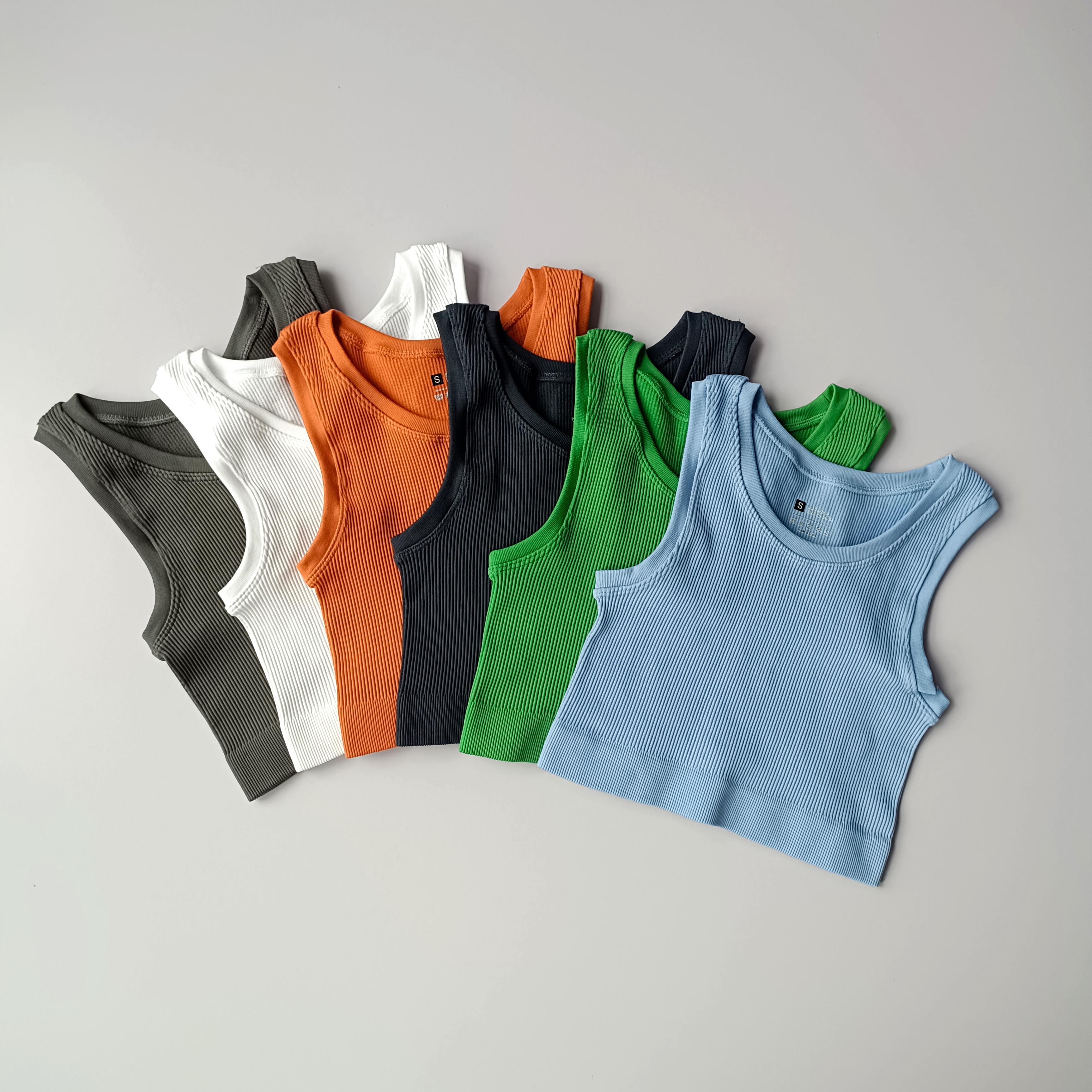 

Sexy Women Yoga Outfit Gym Sports Vest Fitness Running Short Vests Solid Color Knitted Tights Yoga Top, Yellow