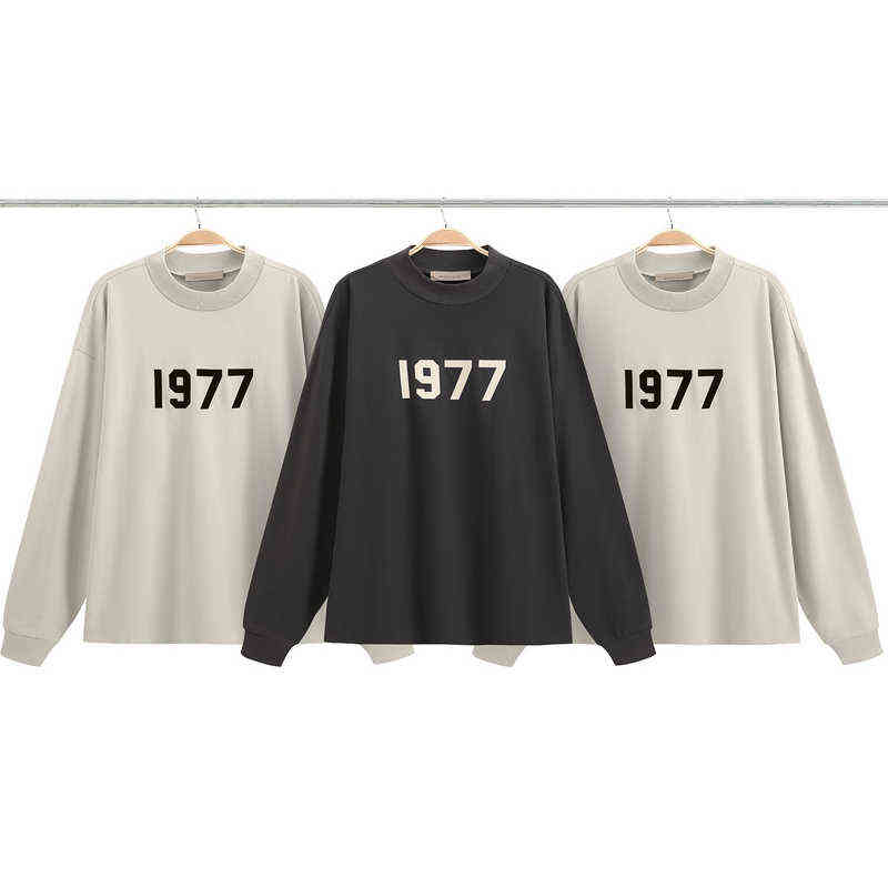 

Best Quality 1977 8th Collection O-neck Pullover 2022 Men Women Hip hop Streetwear Oversize Sweatshirt Hoodies T220726, Beige