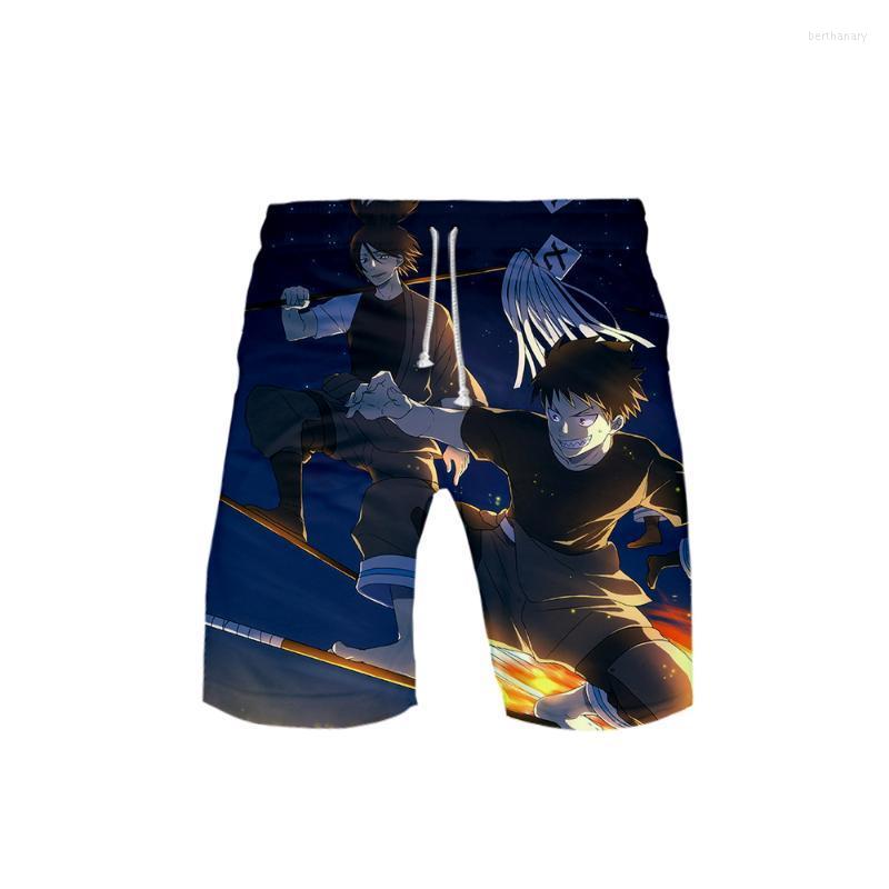 

Men's Shorts Peculiar Japanese Fire Brigade Anime Summer Men's Cartoon Pattern 3D Printed Fashion Casual ShortsMen's Bert22