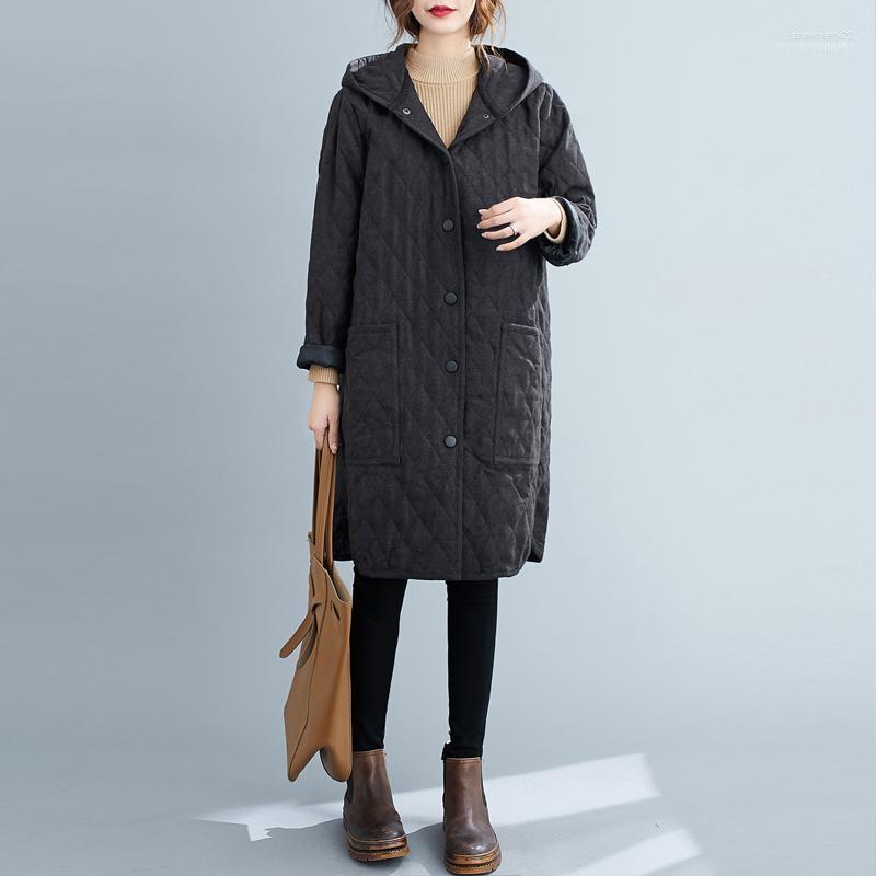 

Women' Down & Parkas Plus Size Clothing Coat Winter Warm Cotton Jackets Women 2022 Padded Long Parka Hooded Jacket Mulher Jaqu Stra22, Black