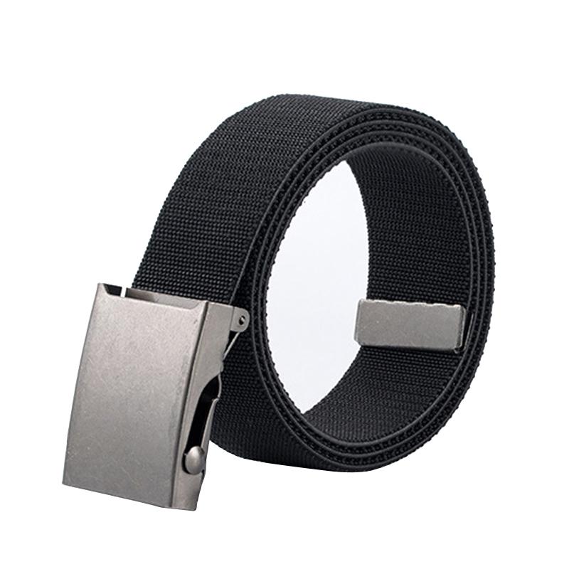 

Belts Unisex Canvas Belt Alloy Smooth Buckle Men Casual Wild Women Luxury Business Youth Students Cowboy Pants ChainBelts, Black