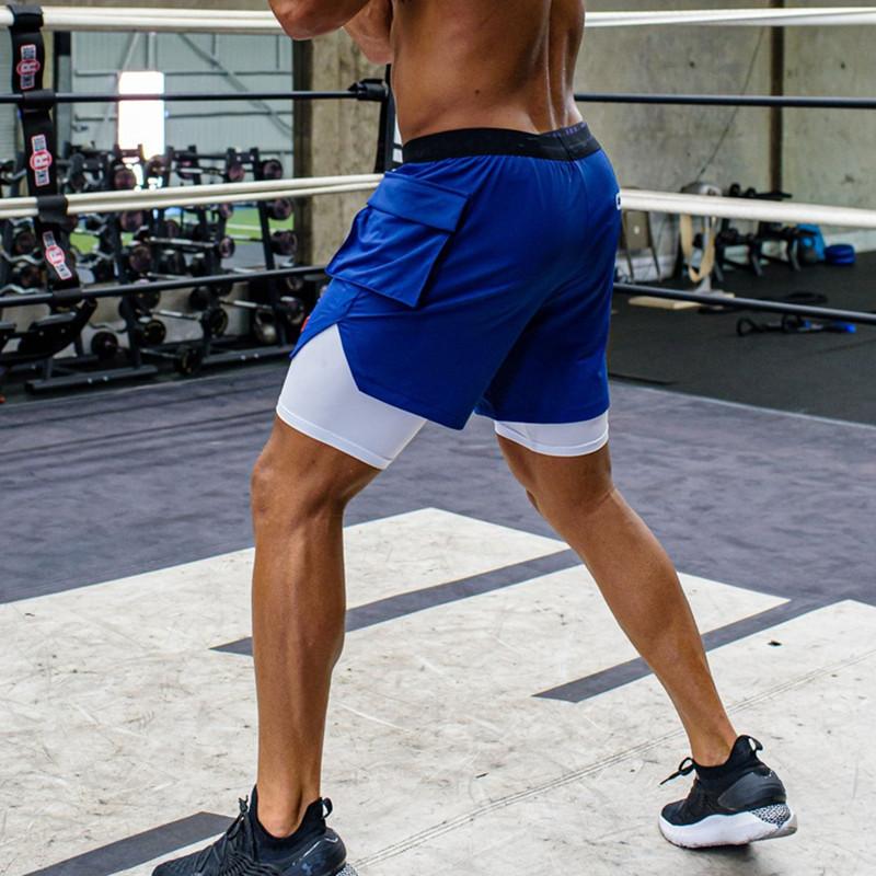 

Men's Shorts 2in1 Double Liner Quick Dry Summer Men's Running Outdoor Sports Training Exercise Jogging Gym Fitness BottomsMen's, Black