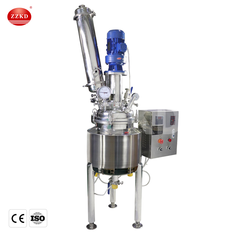ZZKD Lab Supplies Customize 20L Chemical Reactor Stainless Steel Reactor Jacketed Reactors with Stirrer Motor-image-782384139