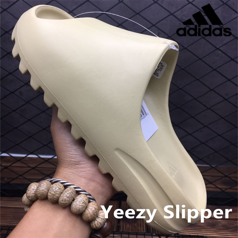 

2022 Yeezy Slides adidas Slippers Sandals men women Desert Sand Earth Brown Bone Yeezy Slide White Resin Foam Runner Slide outdoor Slipper with box, Black
