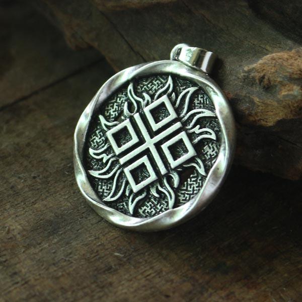 

Pendant Necklaces Lanseis 1pcs Makosh Goddess Amulet. Slavic Main Symbol Charm Norse Occult Germanic Pagan Men NecklacePendant