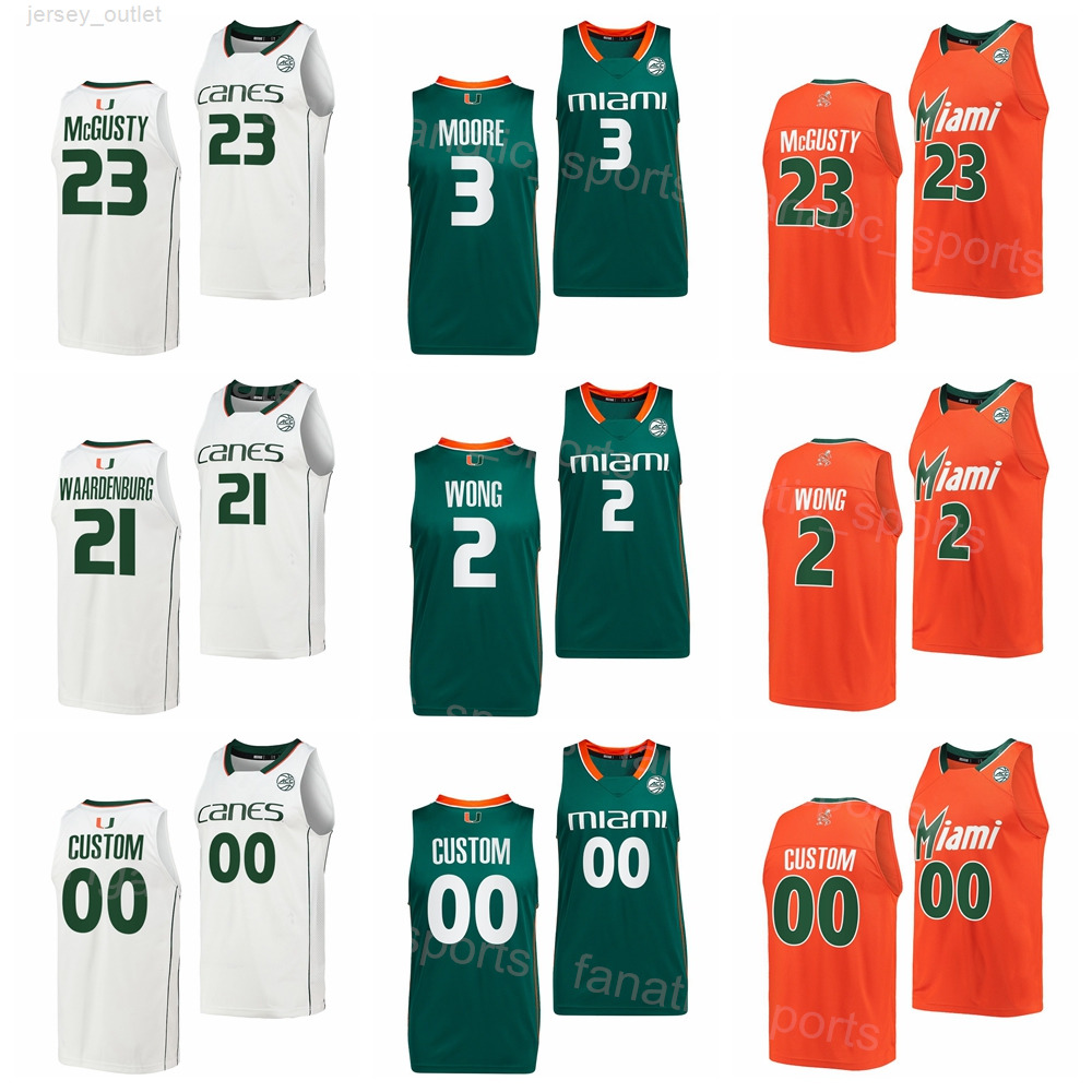 

NCAA College Miami Hurricanes Basketball 2 Isaiah Wong Jerseys University 3 Charlie Moore 11 Miller 21 Sam Waardenburg 1 Anthony Walker 23 Kameron McGusty Men Sale, Green