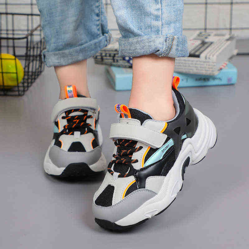 3-12 Spring & Autumn Unisex Fashion Kids Shoes for Girl Boys Mesh Breathable Anti-Slippery Sneakers Children Casual Sports Shoe G220527