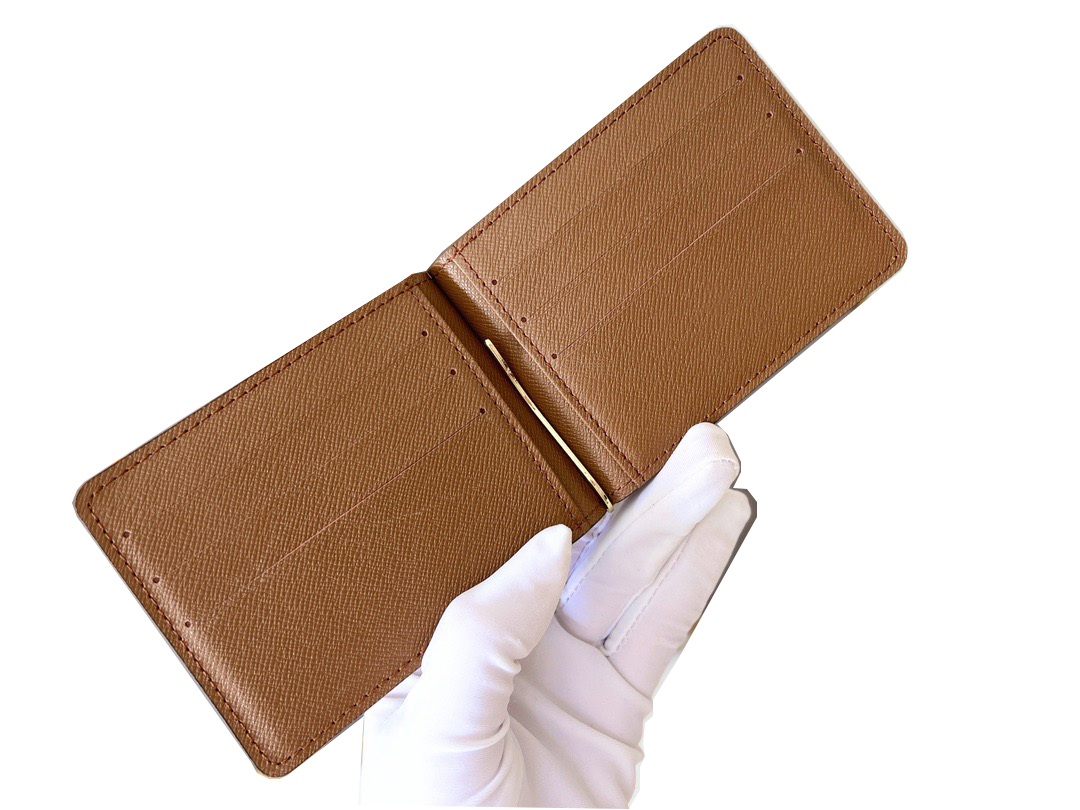 

Money clip for men high quality seven colors small cash wallet short purse business card holder, Brown plaid