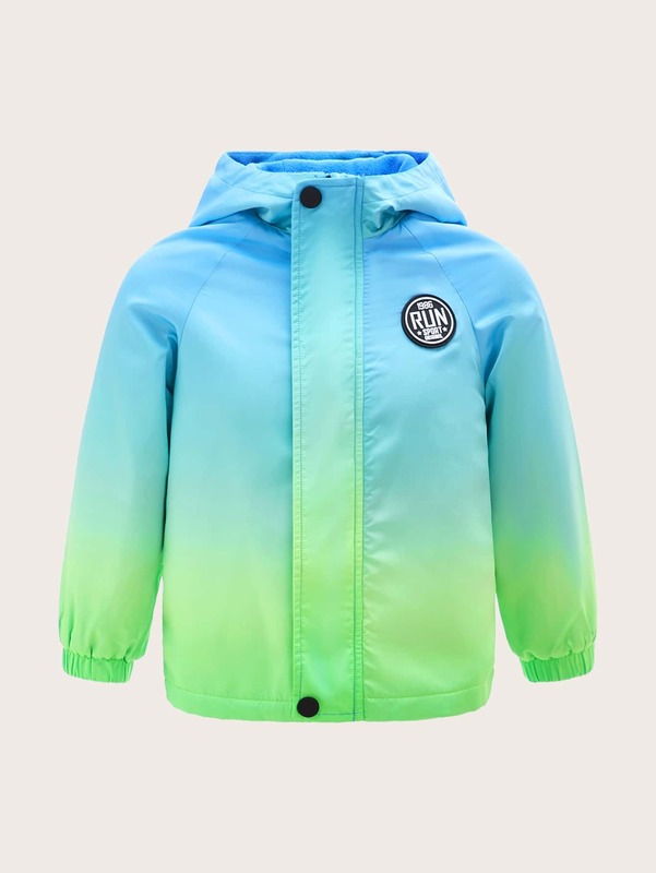 

Toddler Boys Ombre Print Raglan Sleeve Hooded Thermal Coat SHE, Multicolor