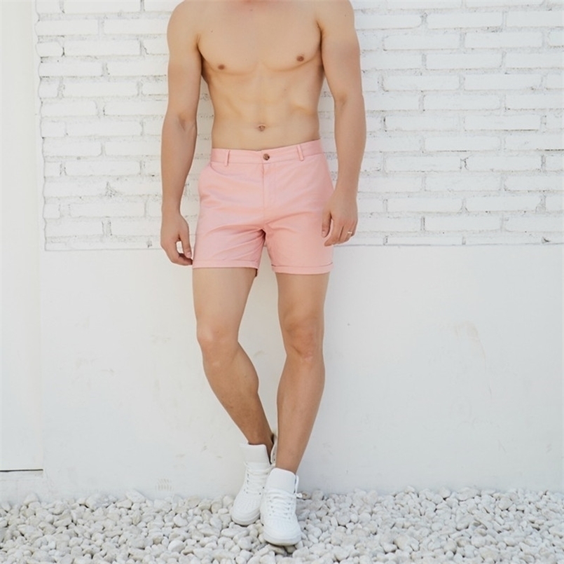 

man casual summer shorts green fashion England style 220608, White