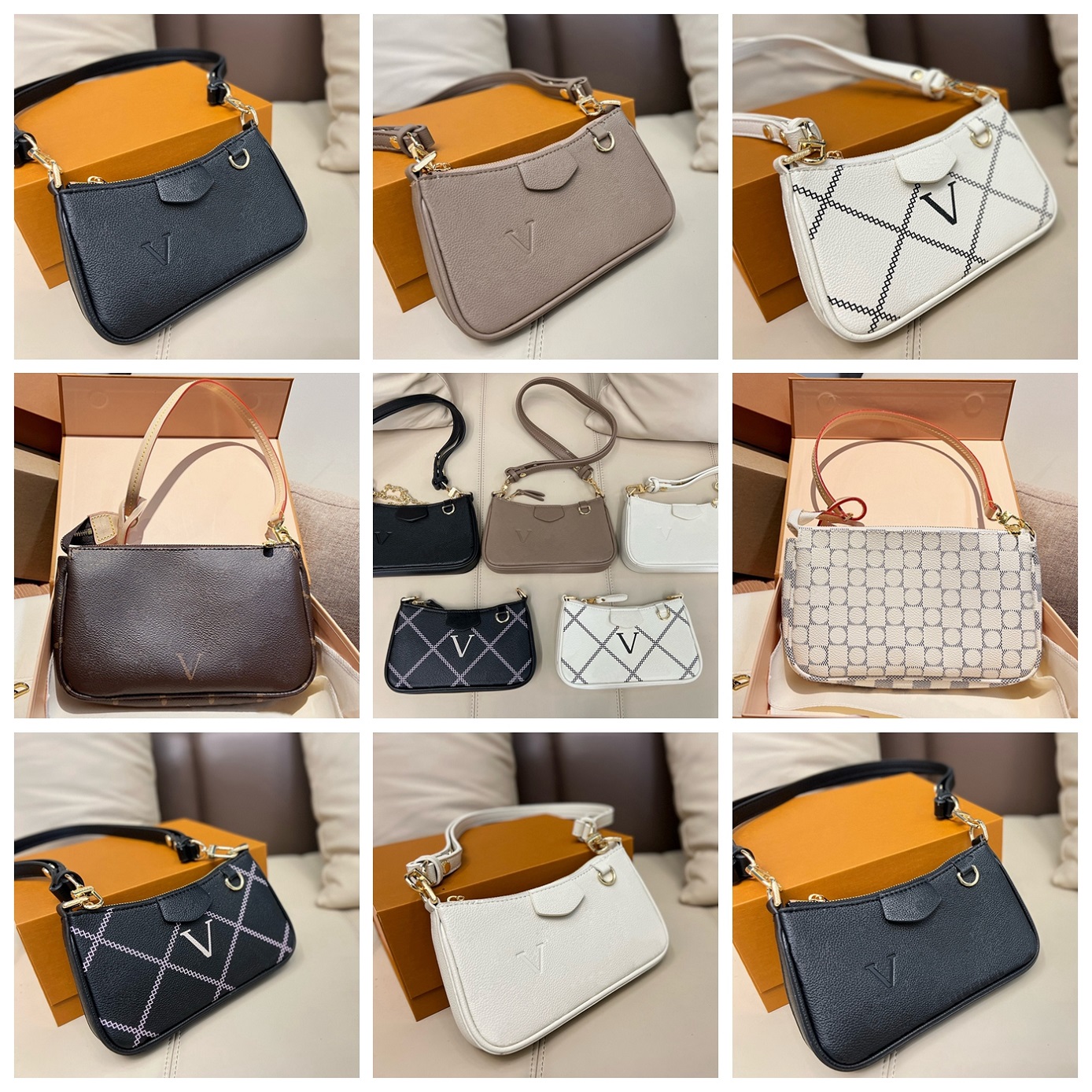 

5A Designer Bag Luxury Purse Brand Shoulder Bags Leather Handbag Woman Crossbody Messager Cosmetic Purses Wallet by shoebrand W106 10, #30 box