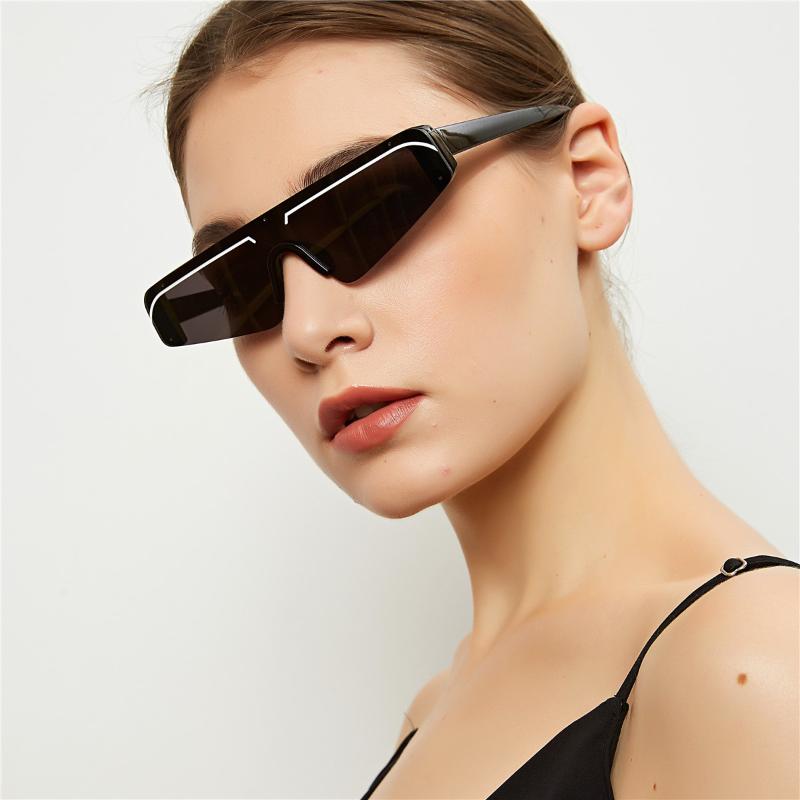 Lunettes de soleil 2022 Fashion Women Cat Eye Brand Designer Small Half-Frame Lunes Femelle Male Miroir Sport Siamois Eyeglass UV400