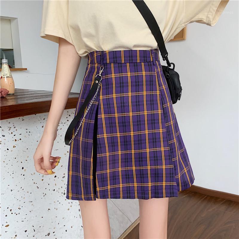 

Skirts Girls Lolita Kilts Scotland Half Pleated Mini Short Cute Sweet Purple Harajuku Stage Show Students