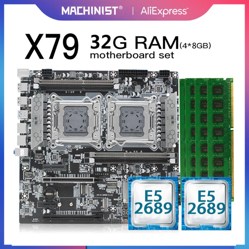 

Motherboards JGINYUE X79 LGA2011 Motherboard Set Kit With Xeon E5 2689 CPU *2 Processor And DDR3 32GB(4*8GB) REG ECC Memory X79-D4