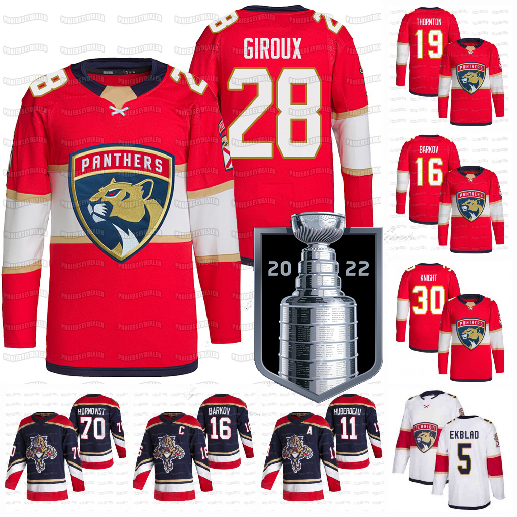 

Claude Giroux Jonathan Huberdeau Florida Panthers 2022 Stanley Cup Jersey Joe Thornton Spencer Knight Radko Gudas Aaron Ekblad Sam Reinhart Aleksander Barkov, Red youth s-xl