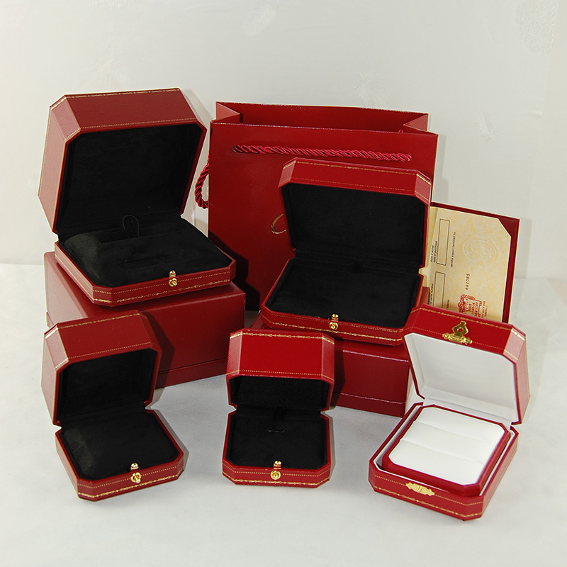 

Watch Boxes brand jewellery wedding ring red box Luxury jewelry gift packaging organizer necklace earring holder Octagon Bracelet package