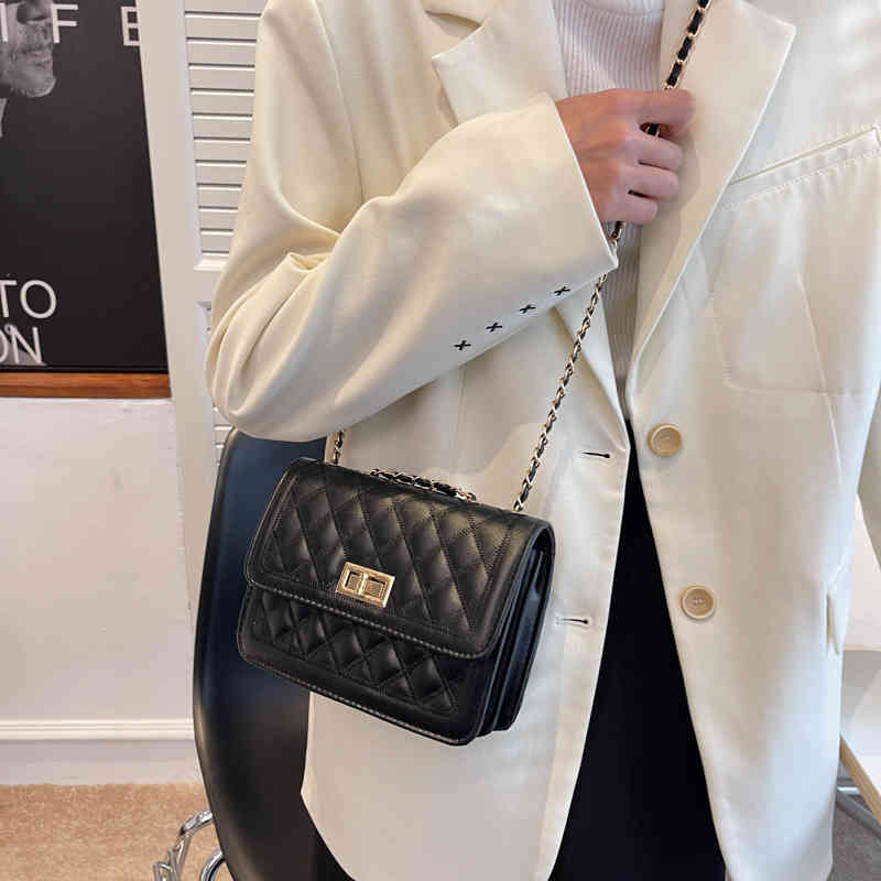 Double Layer Small Bag Women's 2022 Spring Summer New Fashion Simple Messenger Chain Fashionable Square Chain Crossbody Bags For Women Designer