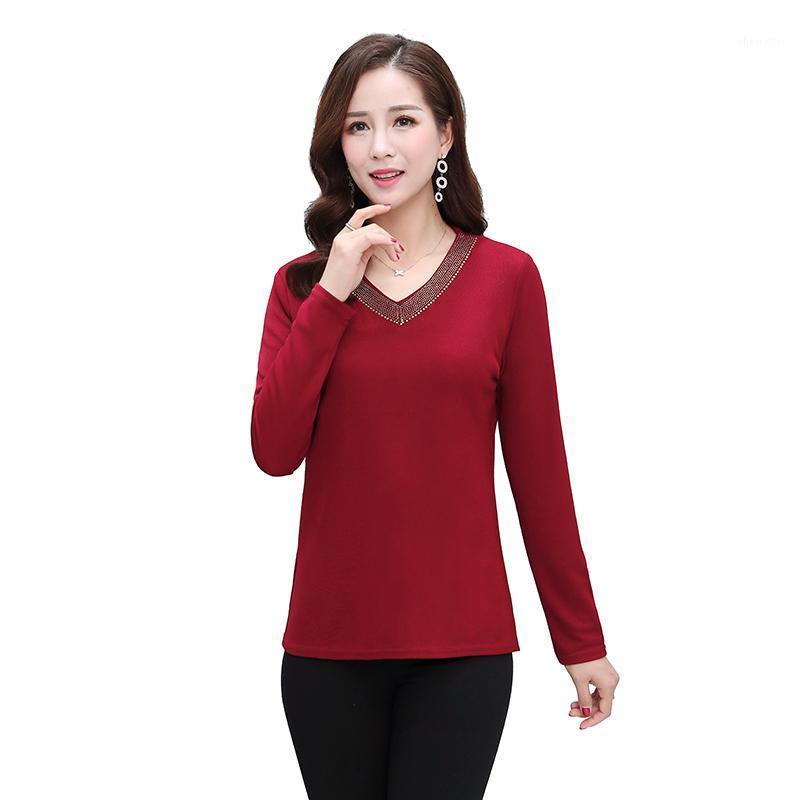 

Women's T-Shirt Fashion T Shirt Women 2022 Four Seasons Top Shirts Long Sleeve Diamond Tshirt Female Tops Tee, Blue