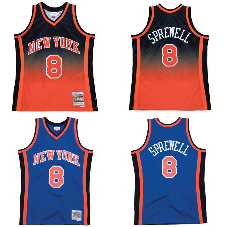 

Latrell Sprewell S-6XL Basketball jerseys Stitched Mitchell & Ness 1998-99 Men New York''Knicks''jersey city kids, Stitched jersey