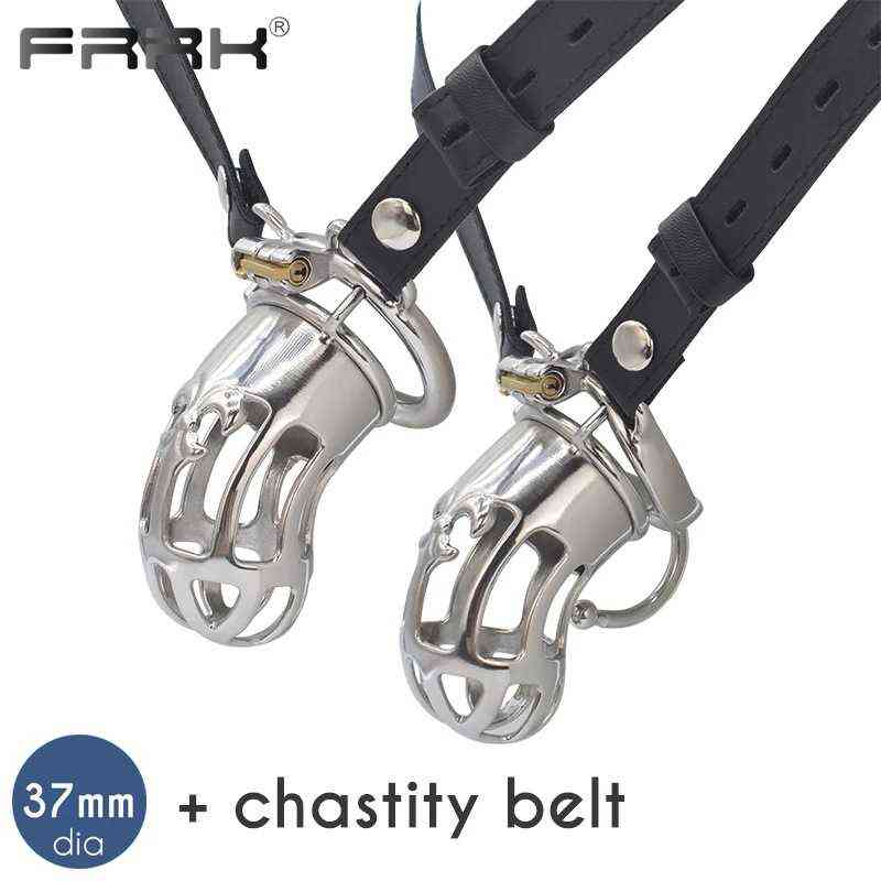 

NXY Chastity Device Men Wear Belt Egg Holding Snap Ring Stainless Steel Lock Convenient Urinary Catheterization Opening Control to Prevent 0416