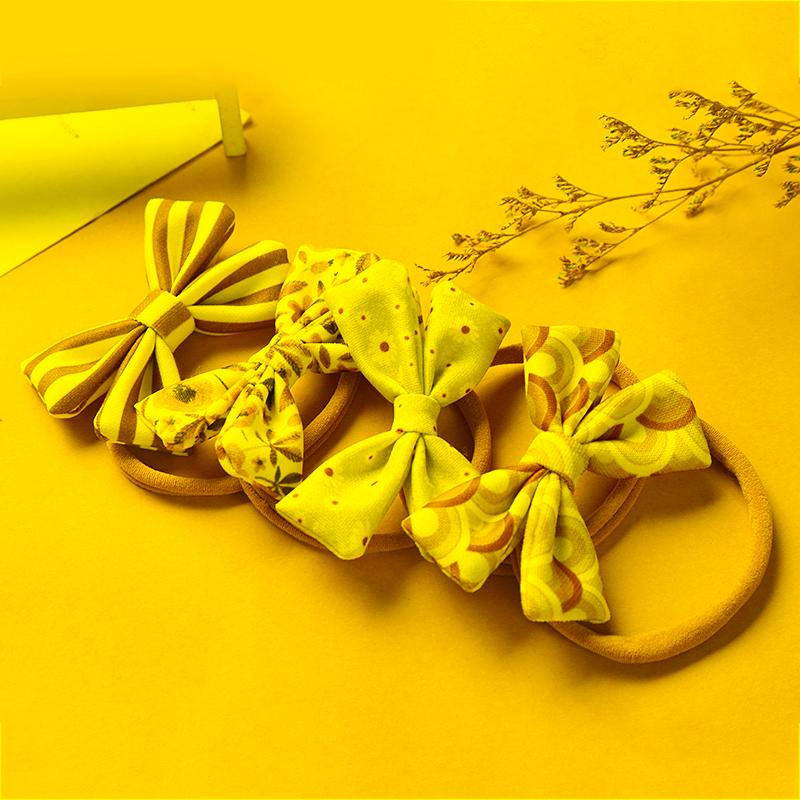 

Hair Accessories Bandeau Fille Bow Baby Girl Headband Elastic Bands For Kids Floral Printing Headbands Infant TracelessHair