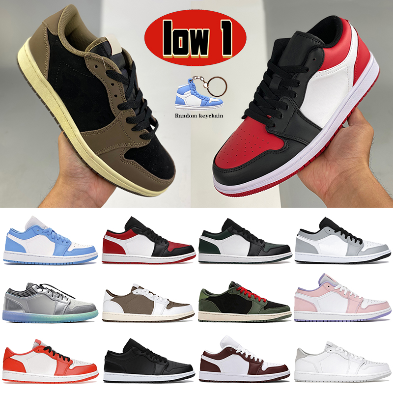

2022 Top Sneaker low 1 1s mens basketball Shoes university blue Starfish Cactus Mocha black white lucky green bred toe Neutral Grey shadow women Sneakers trainers, 46 shoe box