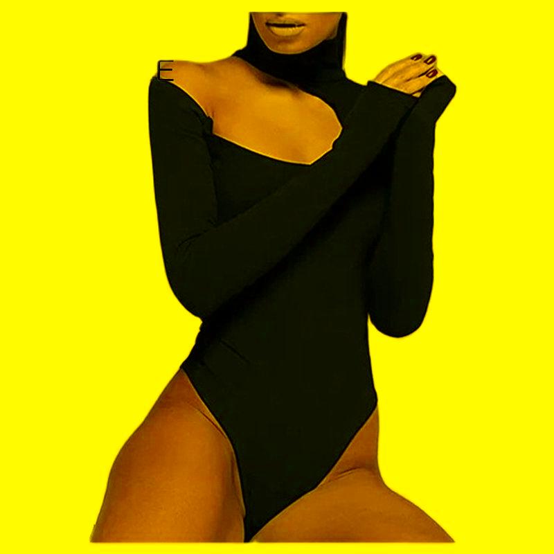 

Women' T-Shirt Spring Summer Women Fashion Sexy High-neck Low-cut Hollow Body Suit Slim Fit Top Open-shoulder Bottoming ShirtWomen, Black