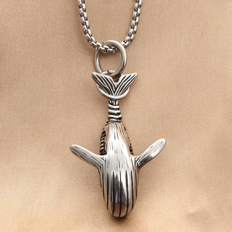

Pendant Necklaces Punk Jewelry Titanium Steel Whale Necklace For Men Retro Accessories Trend Stainless Marine ChainPendant