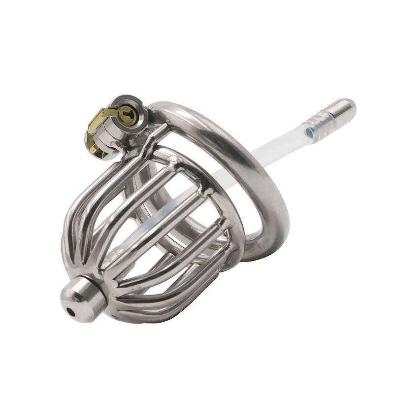 

NXY Chastity Device Lock with Hollow Horse Eye Stick Penis Alternative Binding Adult Toy Stainless Steel Adjustment Cage 0416