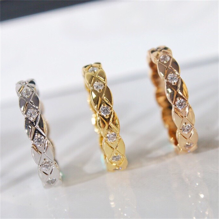 Latest Fashion Ring Narrow Diamond Grid Rings for Man Woman Delicate Jewelry 12 Colors Optional Classic Accessories-image-775518719