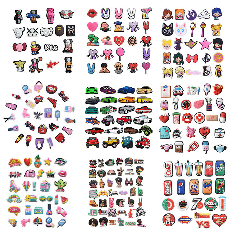 

NEW hot croc shoe accessories pvc custom fashion shoecharms buckle garden shoes decoration gift clog charms
