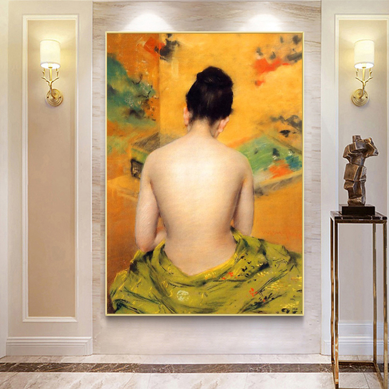 

Semi-nude Woman Oil Painting on Canvas Posters and Prints Wall Art Bright Colors Impression Pictures for Living Room Home Decor