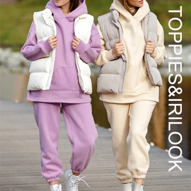 

Toppies Loose Oversize Hoodie Pullovers Sweatshirt Autumn Winter Fleece Hoodies Casual Tracksuits 220406, Purple pants